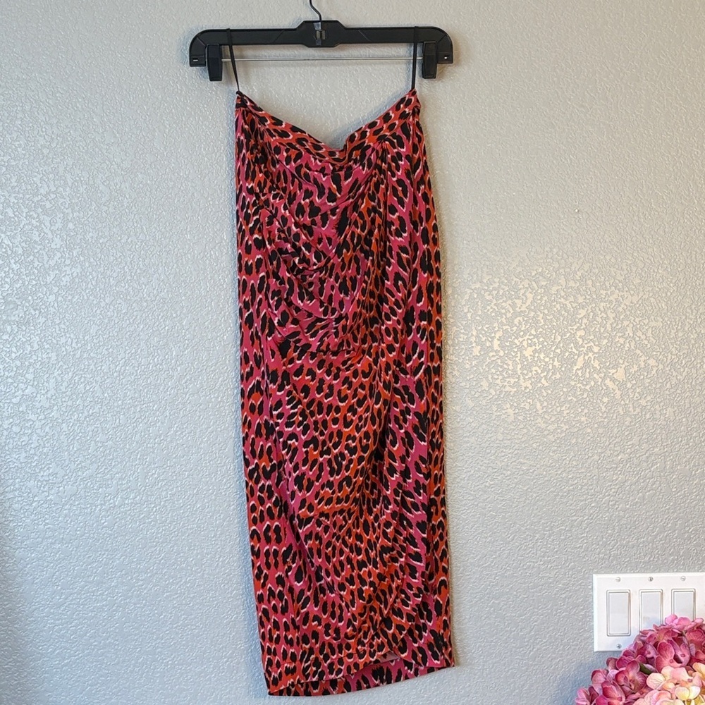Zadig & Voltaire Pink and Black Leopard Pencil Skirt